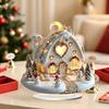 Christmas Party Centerpieces Winter Ornaments, Double-sided Acrylic Snowman/Santa Claus/Reindeer/Cottage Table Xmas Fireplace Decorations for Holiday