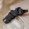 Satin Pleated Solid Color Banana Hair Clip for Versatile Ponytail Styles
