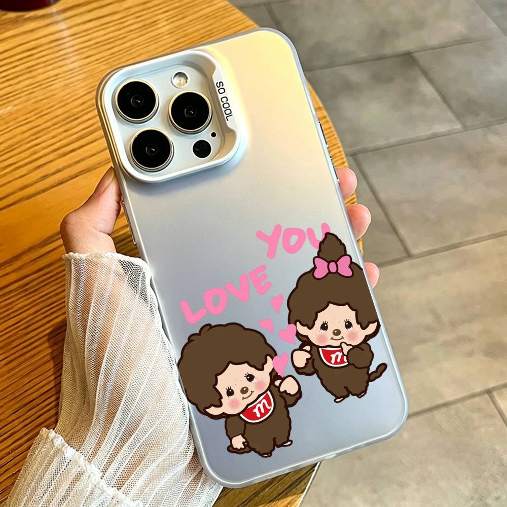 Cute M-monchhichis Phone Case For iPhone 17,16,15,14,13,12,11 Plus,Pro Max,XS,Colorful Silver White Cover