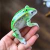 Niedliche Froschfigur Pflanzgefäß Dekoration Kleiner kletternder/liegender Frosch mit Blatt-Regenschirm Statue für Außenhof Terrasse Garten Dekor