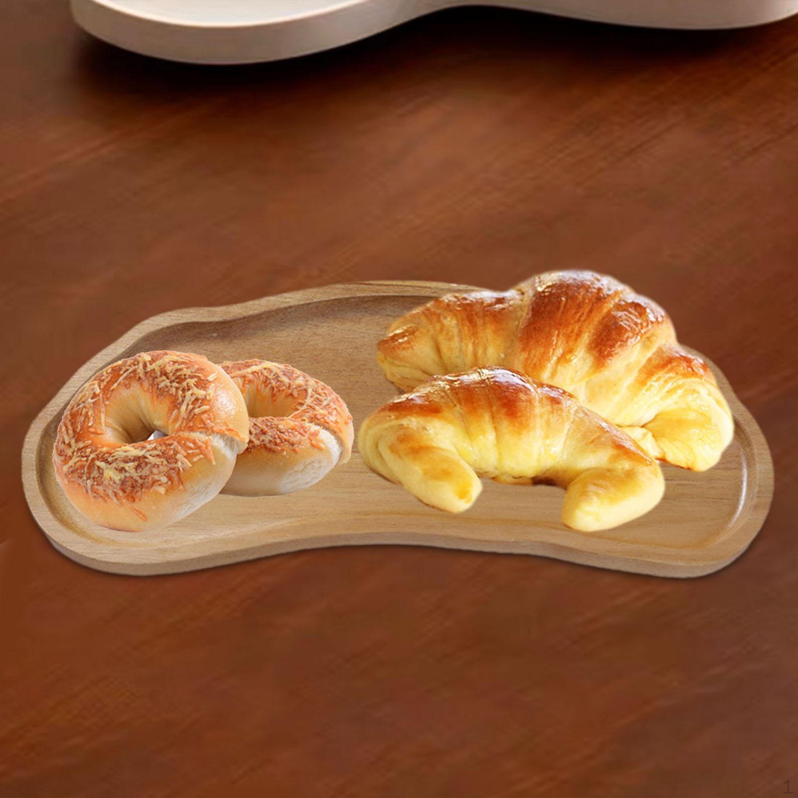 

Wood Serving Platter Coffee Tea Multifunction Cute Wooden Plate Breakfast Tray for Hotel