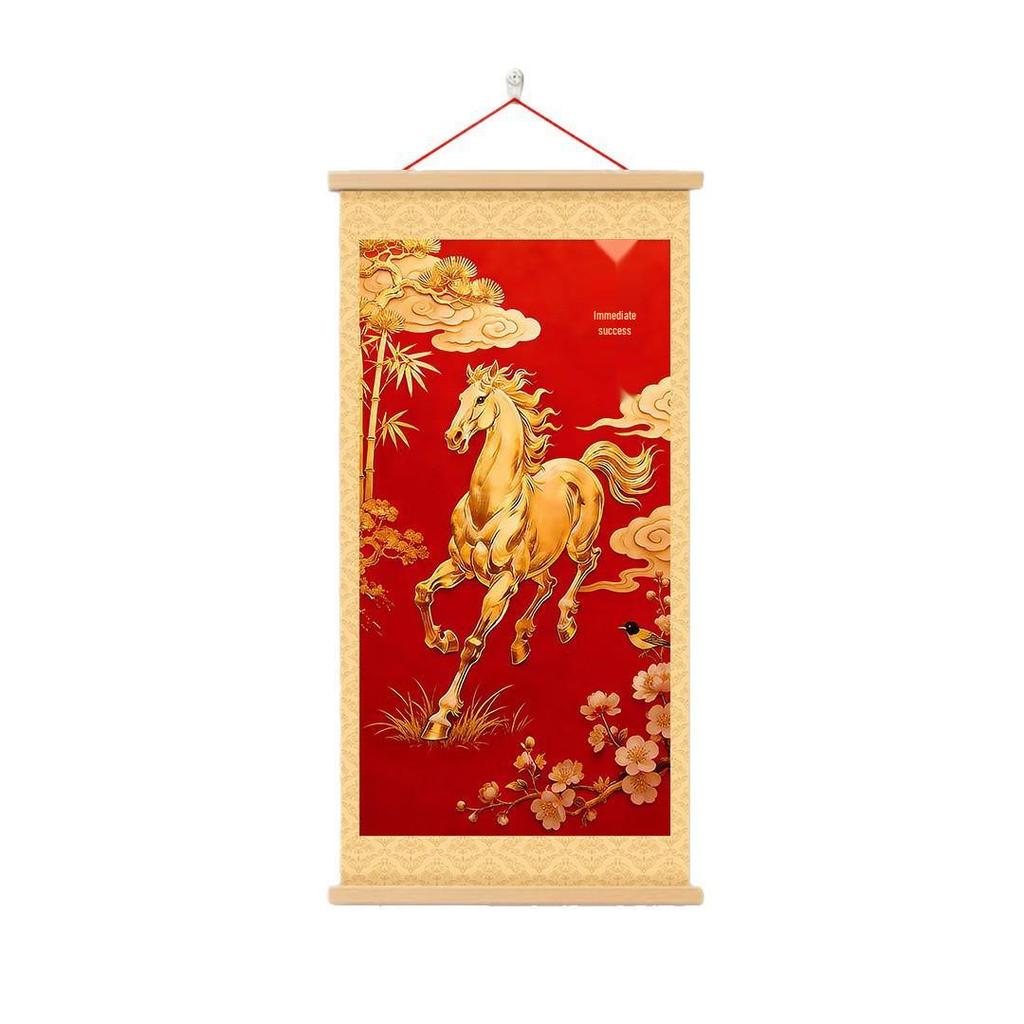 Purple Energy from the East: Auspicious Horseback Success Hanging Art for Living Room, Entryway, Office, or TV Wall.