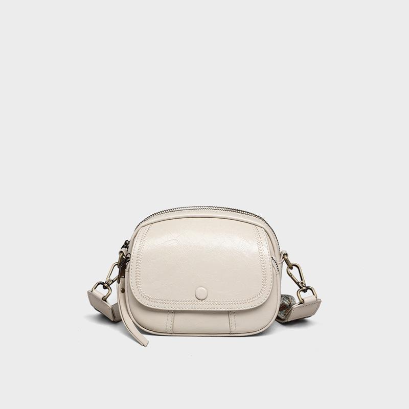 Crossbody Bag Women's 2025 New Autumn and Winter Genuine Leather Women's Bag Small Round Bag Shoulder Casual Mini Small Bag Bags