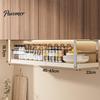 Expandable under Shelf Storage Rack Punch-free Hanging Slide-in Cabinet Organizer Stainless Carbon Steel Kitchen Pantry Countertop Spice Holder