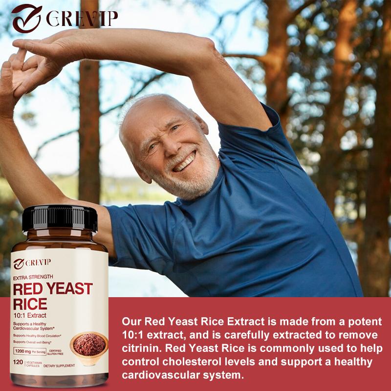 CREVIP High-Concentration Red Yeast Rice Extract Capsules, 10:1 Concentrated, Nourishing and Suitable for Both Men and Women.
