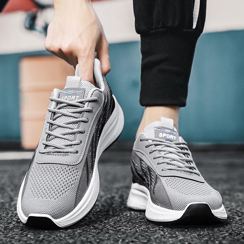 Fashion Running Men's Casual Sneakers Mesh Upper Black Without Leather On Clearance Gym Spring and Autumn Breathable Male Sports Shoes