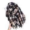 Retro New Plaid Scarf Women's Autumn and Winter Versatile Warm Thickened Imitation Cashmere Shawl Scarf Dual-purpose