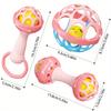 Sensory Toys for Babies, Pink Handheld Ball Player Bell Ringing Toys to Improve Color Recognition, Christmas Sock Gifts