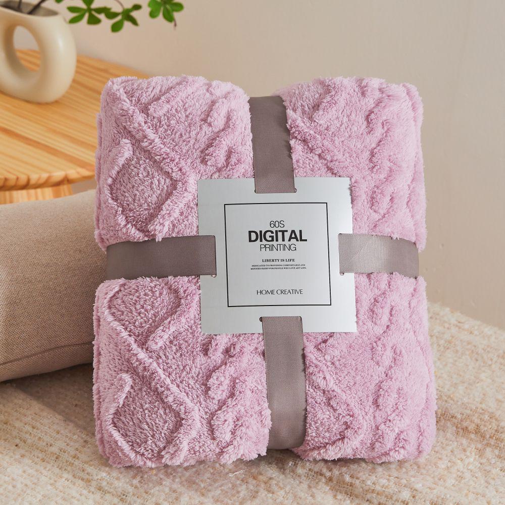 Velvet Coral Fleece Jacquard Blanket - Thickened and Soft Household Gift Blanket