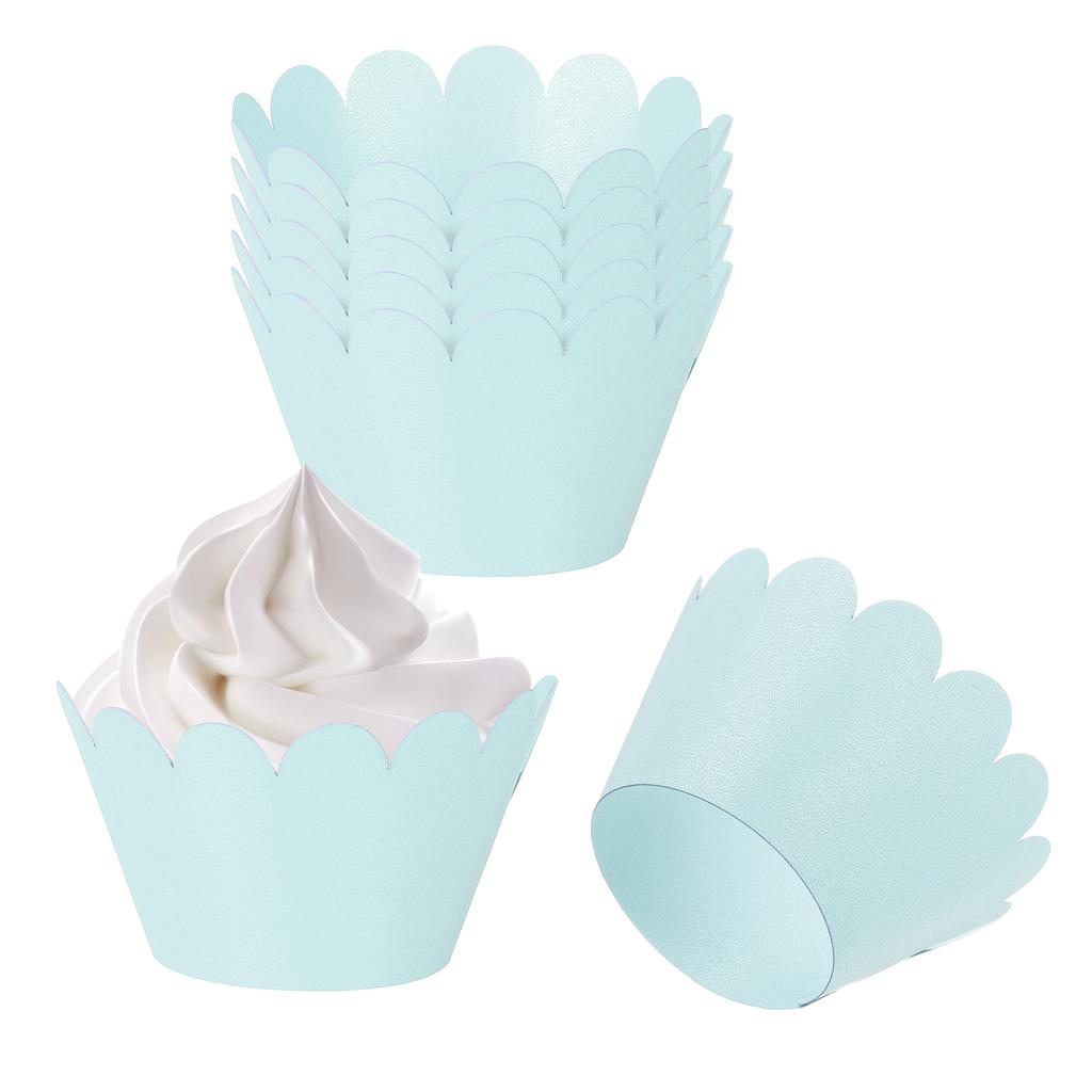 50pcs Baking Cupcake Wrapper Wraps Cake Box Baking Cups Standard Wave Decoration for Anniversary Birthday Weddings Parties