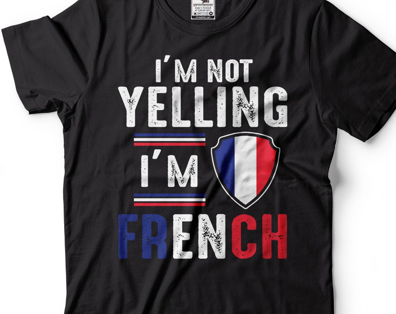 Funny French Person T-Shirt: France Flag Novelty Tee M