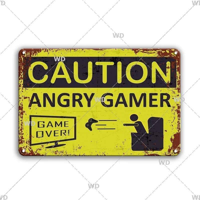 CautionCharm Vintage Metal Plaque - Warn Slogan Design - Great for Door, Factory & Home Wall Decor - Retro Caution Sign Poster