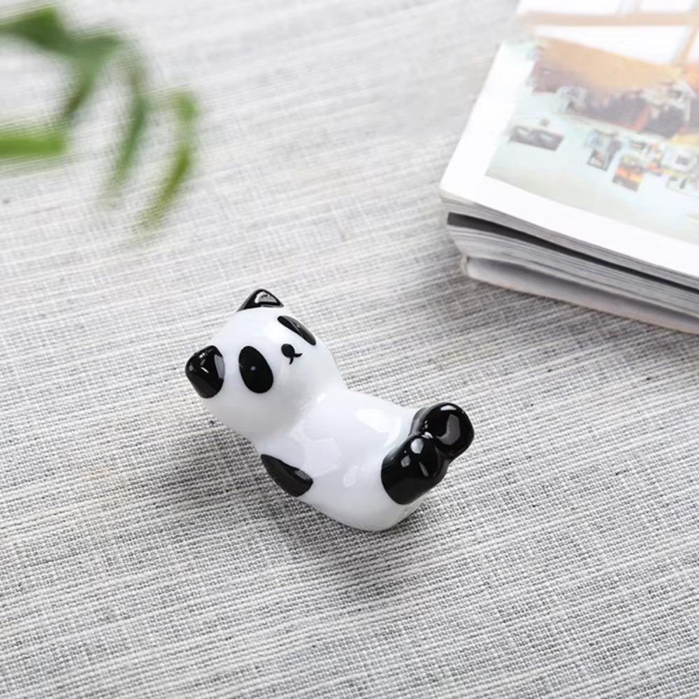 8Pcs/set Cute Writing Brush Pen Holder DIY Ceramic craft Panda Ornament  Dining Table