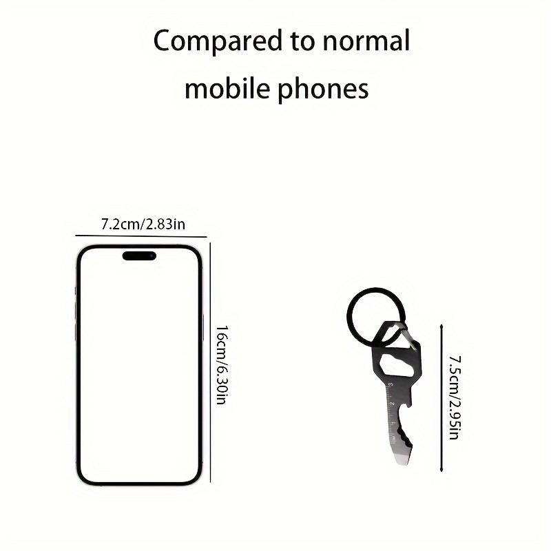 6 In 1 Keychain Pocket Tool for Bottle Opener Screwdriver Ruler Wrench Bit Driver File Portable Design Camping Accessories