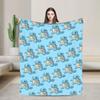 Squirtle Face Cartoon Plush Blankets Girls Boys Flannel Bedding Throws For Couch Chair Sofa Bed Super Soft Quality Bedspread