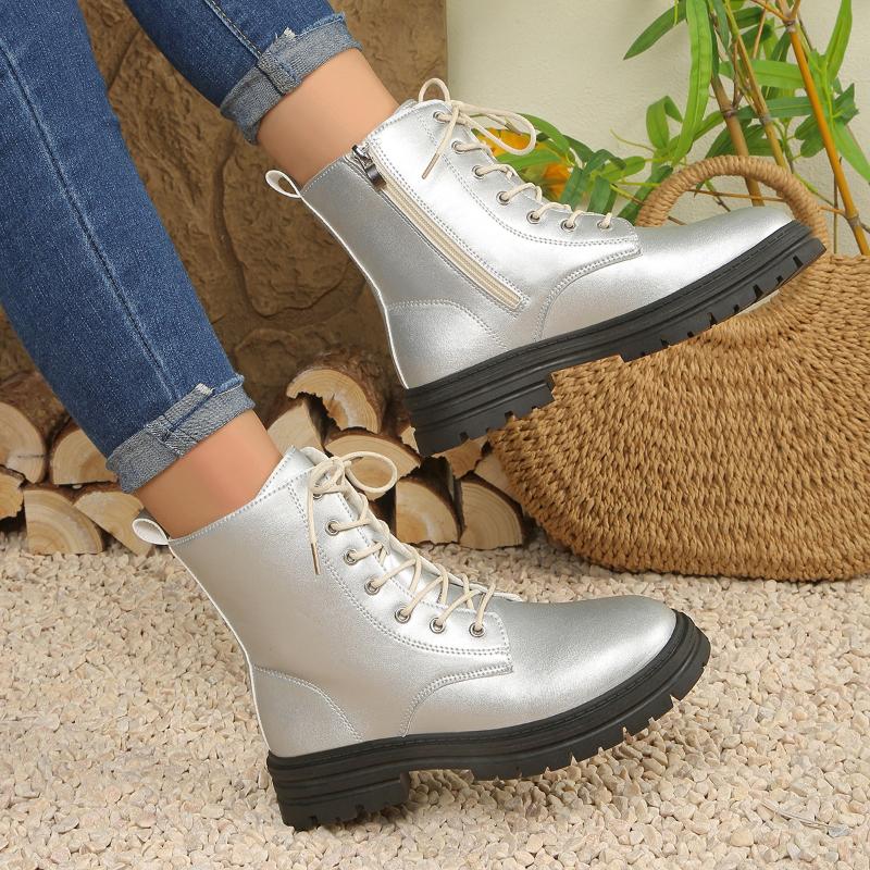 Autumn And Winter New European And American Women'S Boots Thick Soled Height Increasing Women'S Minimalist Fashion Boots 42