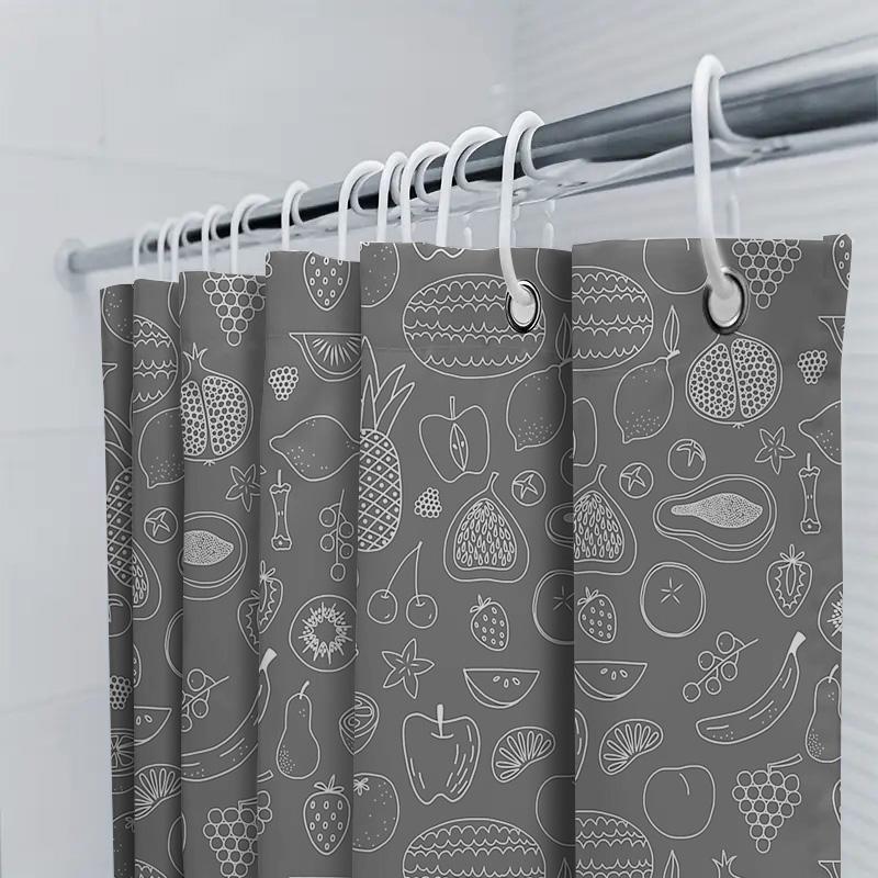 Fruit Pattern Shower Curtain Tropical Leaves Botanical Nature Bathroom Decor Waterproof Fabric Backdrop Vintage Farmhouse Style