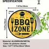 Metal Wall Art Aluminum BBQ Sign Round Shape Rustic Kitchen Decor