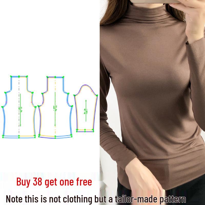 

Женская футболка с высоким воротником и длинным рукавом, узор 1, 2017:1 Реальный размер - Выкройка 17085 S (White Paper)