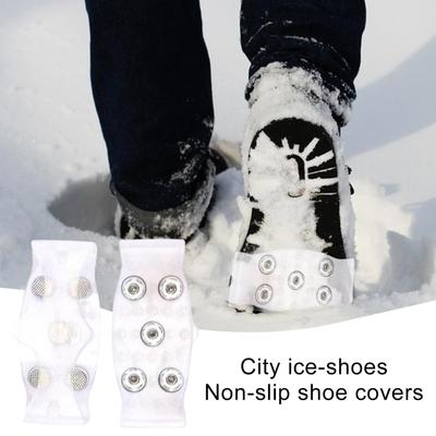 5 Teeth Ice Gripper For Shoes Snow Crampons Anti-slip Ice Gripper Hiking Cleats Spikes Traction Ice Floes 5 Stud Shoes Grip
