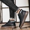 Men's Sock Boots Four Season New Outdoor Soft Soled Workwear Boots Fashion Casual Leather Boots Trendy Versatile Anti Slip Boots