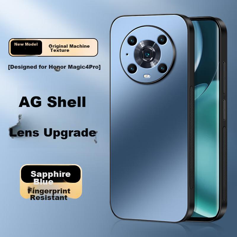 Honor Magic4 Pro Phone Case, Huawei Magic4 Pro Protective Cover, AG Frosted Full Coverage, Real Machine Feel, Simple Luxury Anti-Drop,n, Sapphire Blue