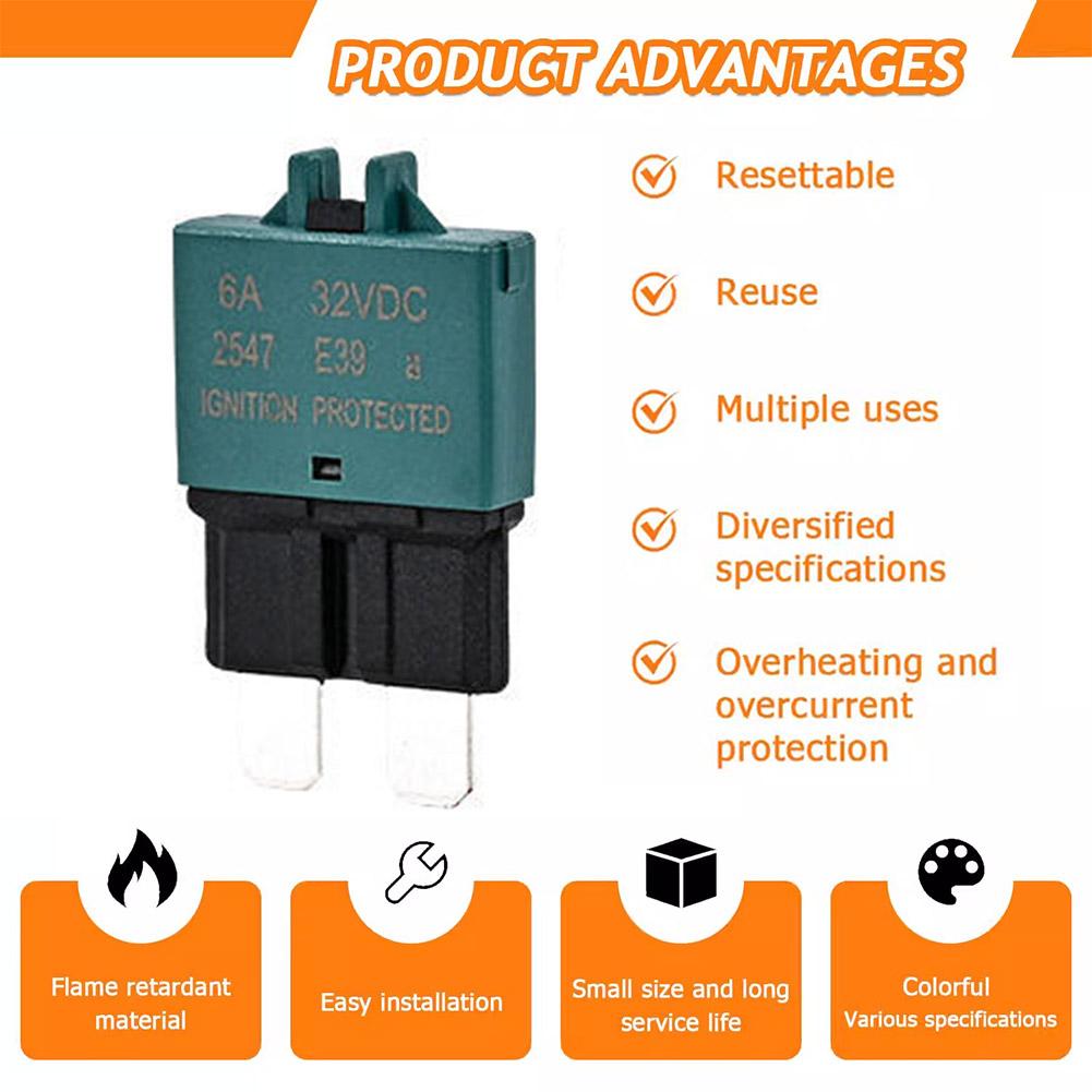 32V Overload Protector3A,6A,25A,30A,20A,15A,10A,8A,7.5A,5A Automotive Fuse Circuit Breaker for Jeep Truck Vessels Fuses4