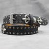 Original Punk Belt Men Women Skull Rivet Snake PU Leather Needle Buckle 105-125cm