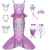 Girls Halloween Mermaid Costume Dress Sequin Sleeveless Princess Gown Baby Party