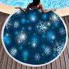 Weihnachten Runder Strandtuch Girly Romantisches Schneeflocken Handtuch Kreis Prinzessin Winter Stranddecke Weiche Poolhandtücher Picknickmatte