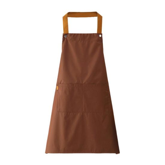 Solid Color Kitchen Apron with Dual Pockets Waterproof Oil-proof Adjustable Breathable Men Women Chef Cooking Baking Bib Apron