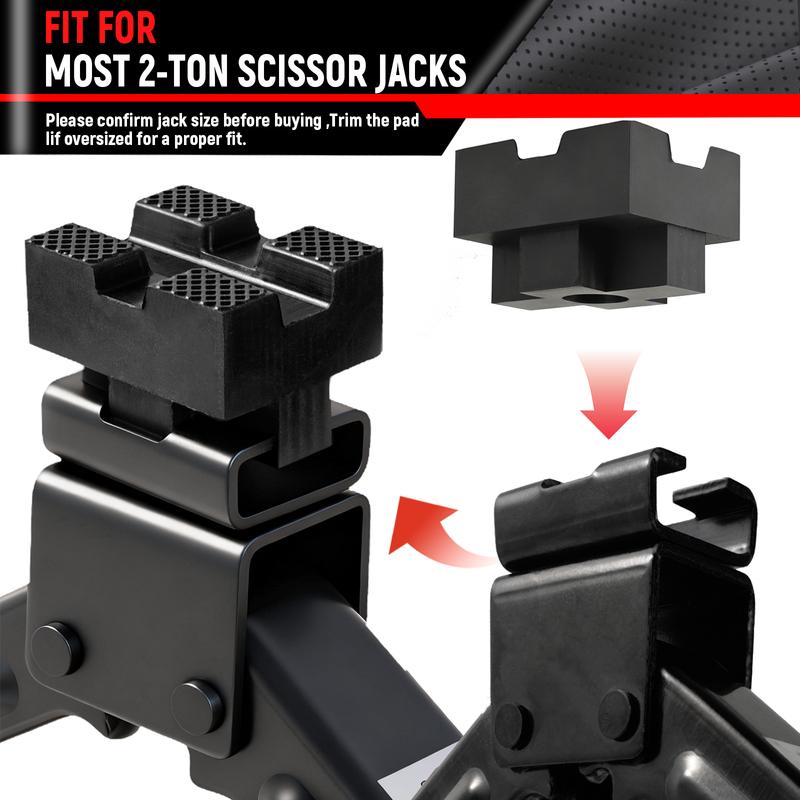 Heavy Duty Rubber Scissor Jack Pads 6PCS Set Pinch Weld Adapter for Car Scissor Lift Truck SUV Vehicle Tire Repair Tool Kit