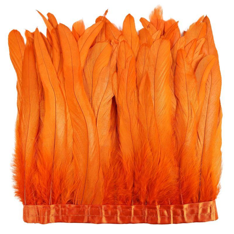 25-30cm Natural Rooster Feather Trim 1/2/5/10 Meter Fringe Ribbon for Carnival Costume Dress Sewing Party Decoration