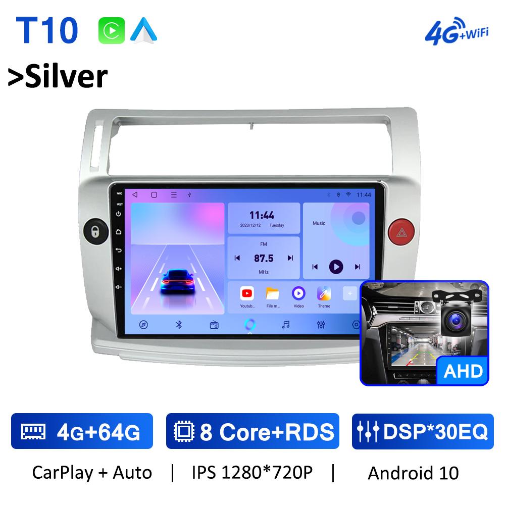 Wireless CarPlay Android Auto Car Radio For Citroen C4 LA LC C-Triomphe C-Quatre 2004 2005 2006 - 2014 GPS Autoradio 4G WIFI DSP