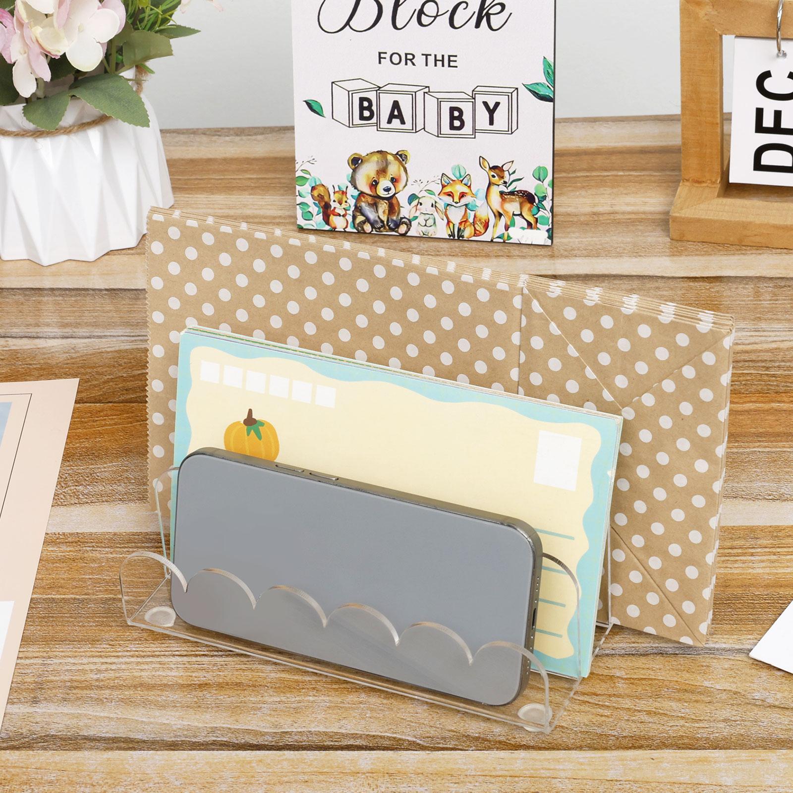 3 Compartment Acrylic File Holder Clear Mail Sorter Desk Organizer Vertical Letter Document Divider Holder Office Storage Rack