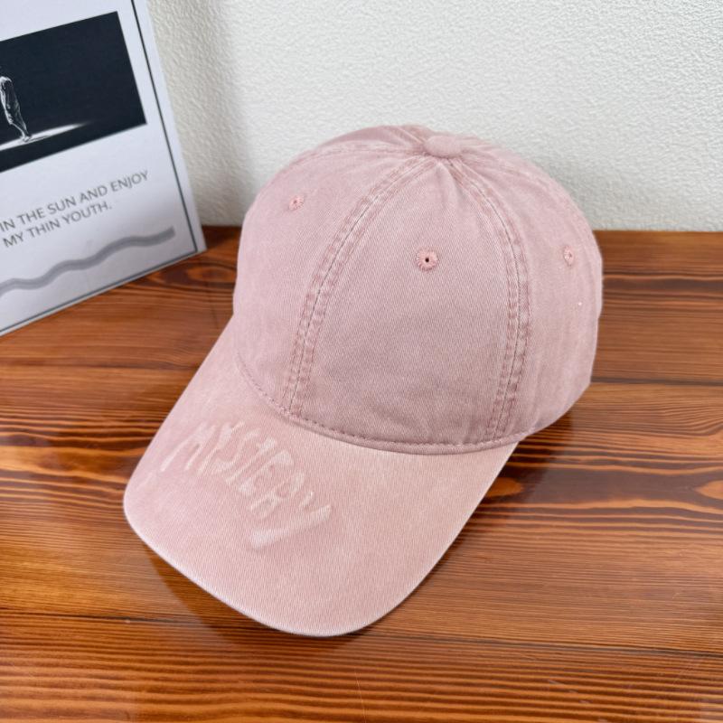 Cotton Baseball Cap With Emblem Design For Spring Sun Fashionable Protection
