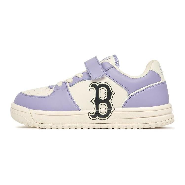 New MLB Chunky Liner Cushioning, Wear Resistant Low Top Kids' Skateboarding Shoes White Purple Kids' 7ASXCA13N-43VOL