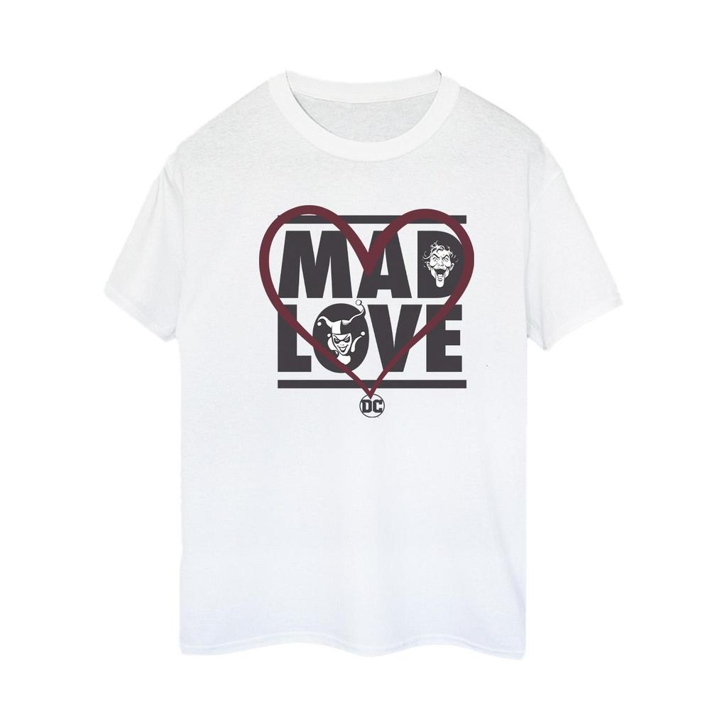 Batman Womens/Ladies Mad Love The Joker & Harley Quinn Cotton Boyfriend T-Shirt