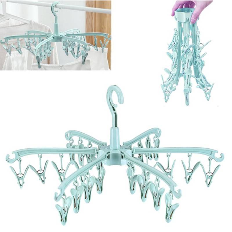 Stylish Plastic Pants Hanger With 24 Clips For Closet Organization And Space Saving