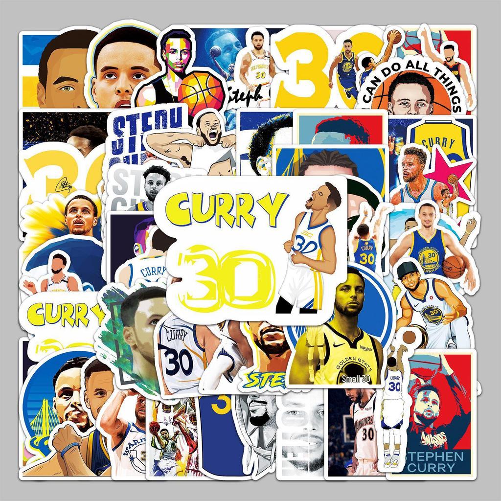 50 Stück Curry Basketball Superstar Graffiti Aufkleber für Koffer, Roller, Computer, Tablet, Cartoon Dekor.