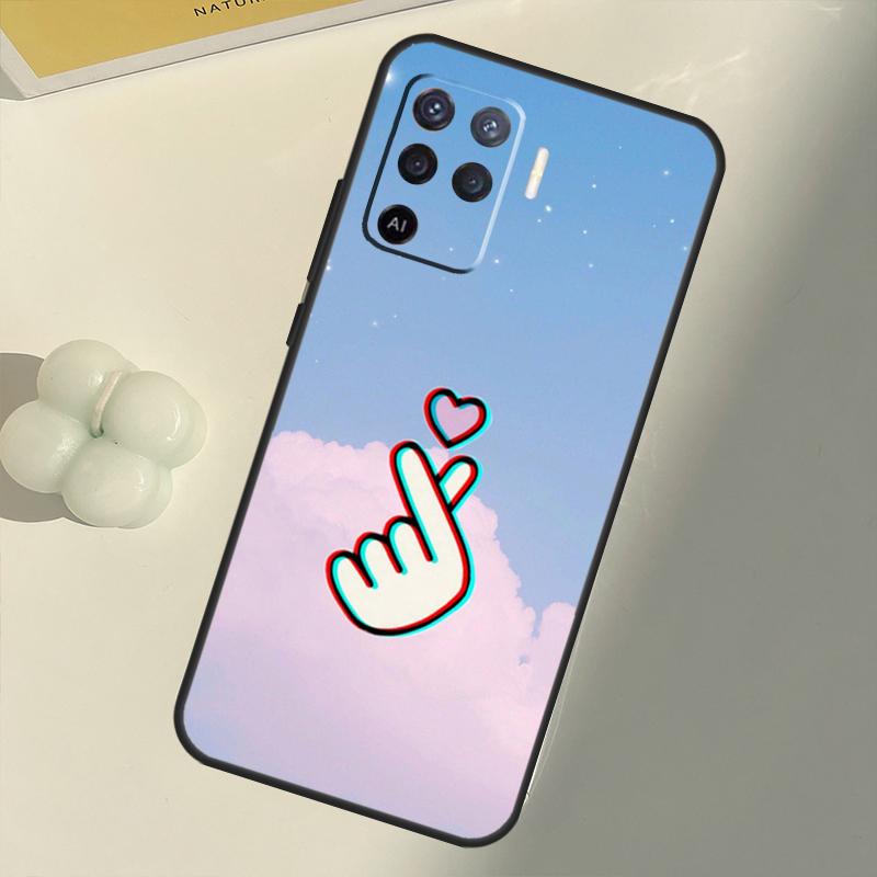 

Чехол Kpop Finger Heart для OPPO A74 A94 A54 A1K A15 A16 A52 A72 A83 A91 A93 A53S A5 A9 A31 A53 2020 OPPO A15