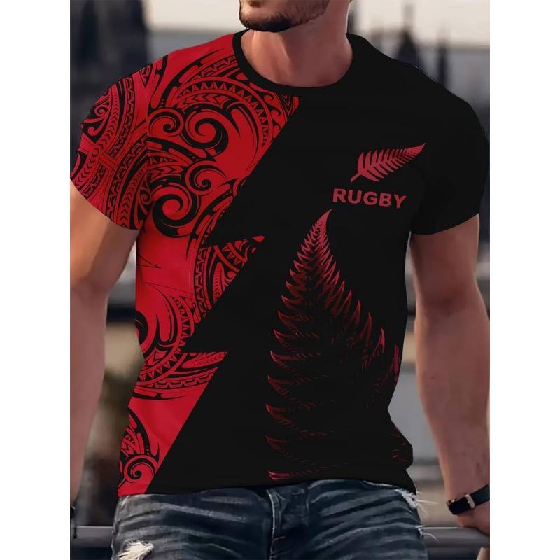 Summer Round Neck 3D Cool Print Top Fashionable Casual Short Sleeved Men's T-shirts