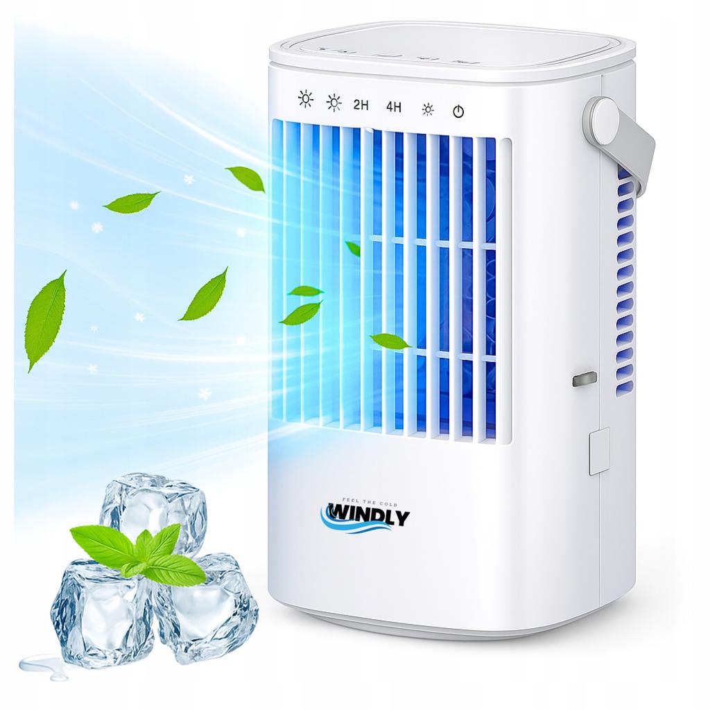 Mini Air Conditioner Desk Fan Quiet Water Cooler 900Ml Led