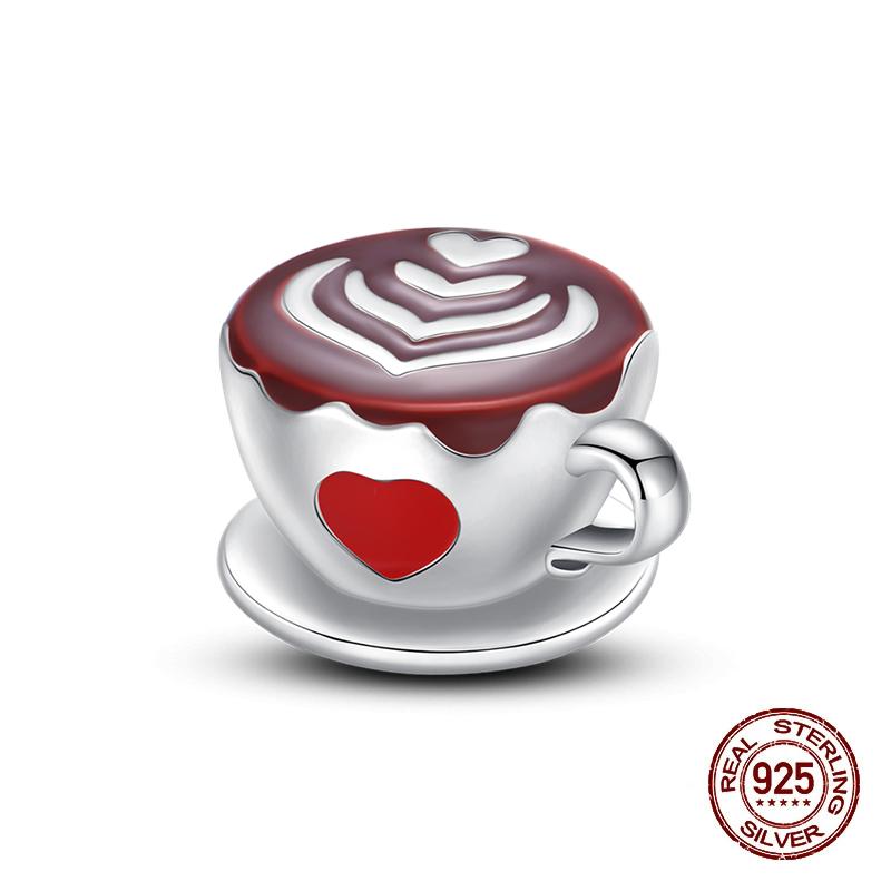 100% Copper Strawberry Lipstick Ladybird China Red Charms Beads Fitoriginal Bracelets For Women Diy Jewellery