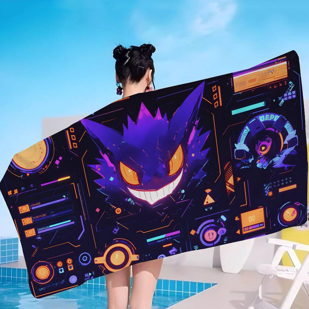 Cartoon G-GengarSS Bath Towel Microfiber Soft Water Absorbing Breathable For Girl Kids Decorative Cartoon Beach Towel