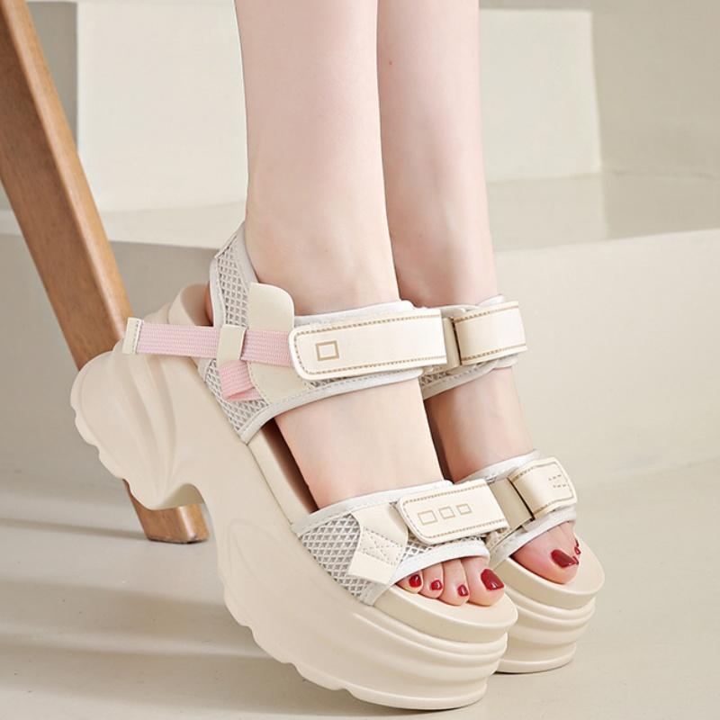 Summer New  Sports Women Sandals High Heeled Thick Soled Platform Open Toe Outdoor Slides Women Sandals Zapatos De Mujer