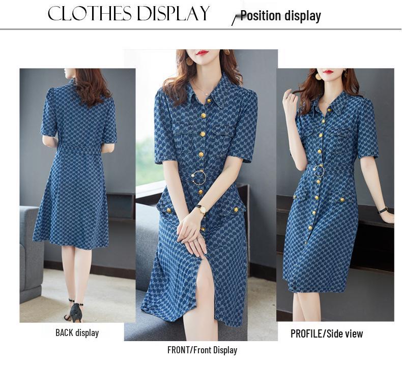 Zeštíhlující džínové šaty plus size - Léto 2024 Dámská móda na jednořadé zapínání