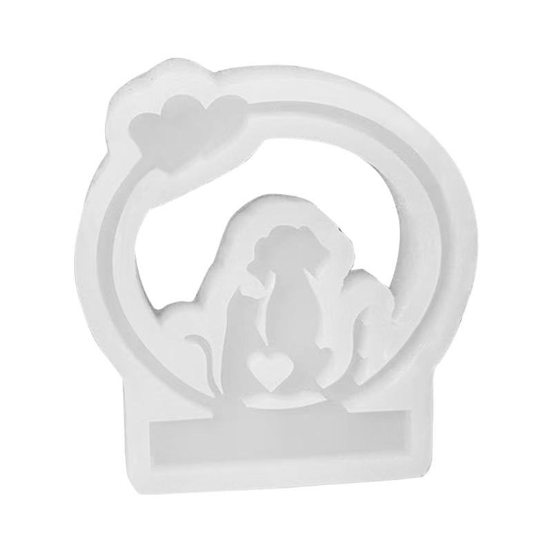 Cats Dogs Wreath Silicones Molds for Epoxy Resin, Tealight Holder Silicone Molds for Candle Holder Tealight Holder Stand