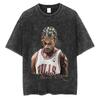 Dennis RodUnisex Basketball Graphic T Shirt Unisexs Vintage Washed Short Sleeve Tshirts Unisex Unisex Hip Hop TShirt Streetwear