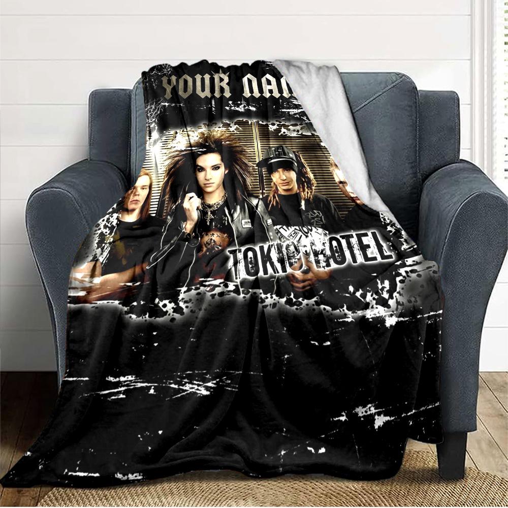 Name Custom Tokio Hotel Print Flannel Blanket High Quality Warm Comfortable Cover for All Seasons Perfect for Gifts Home Decor